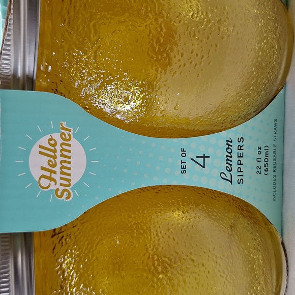 #AFD Set of 4 lemon glass sippers 22fl oz - Picture 6 of 8